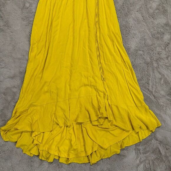 Torrid Maxi Rayon‎ Slub Surplice Wrap Dress Sulphur Plus Size 2X Boho Relax - Picture 8 of 13